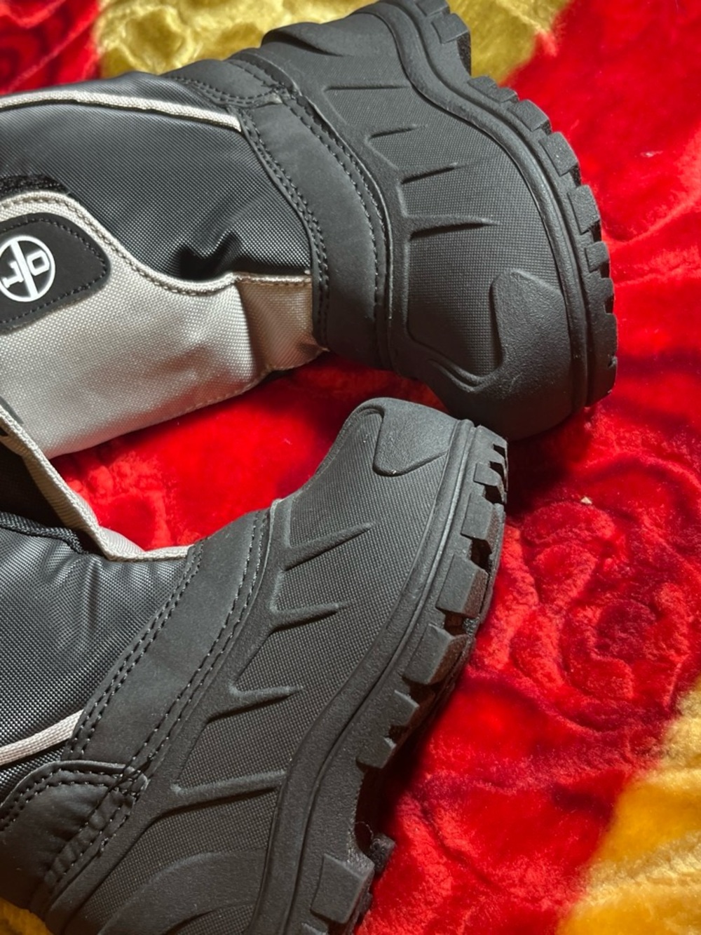 Men's Black and Gray Rugged Winter Boots